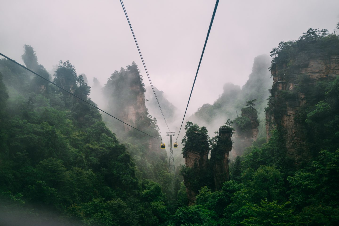 photo of the mountains and cable car at zhangjiajie national park