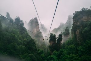 photo of the mountains and cable car at zhangjiajie national park